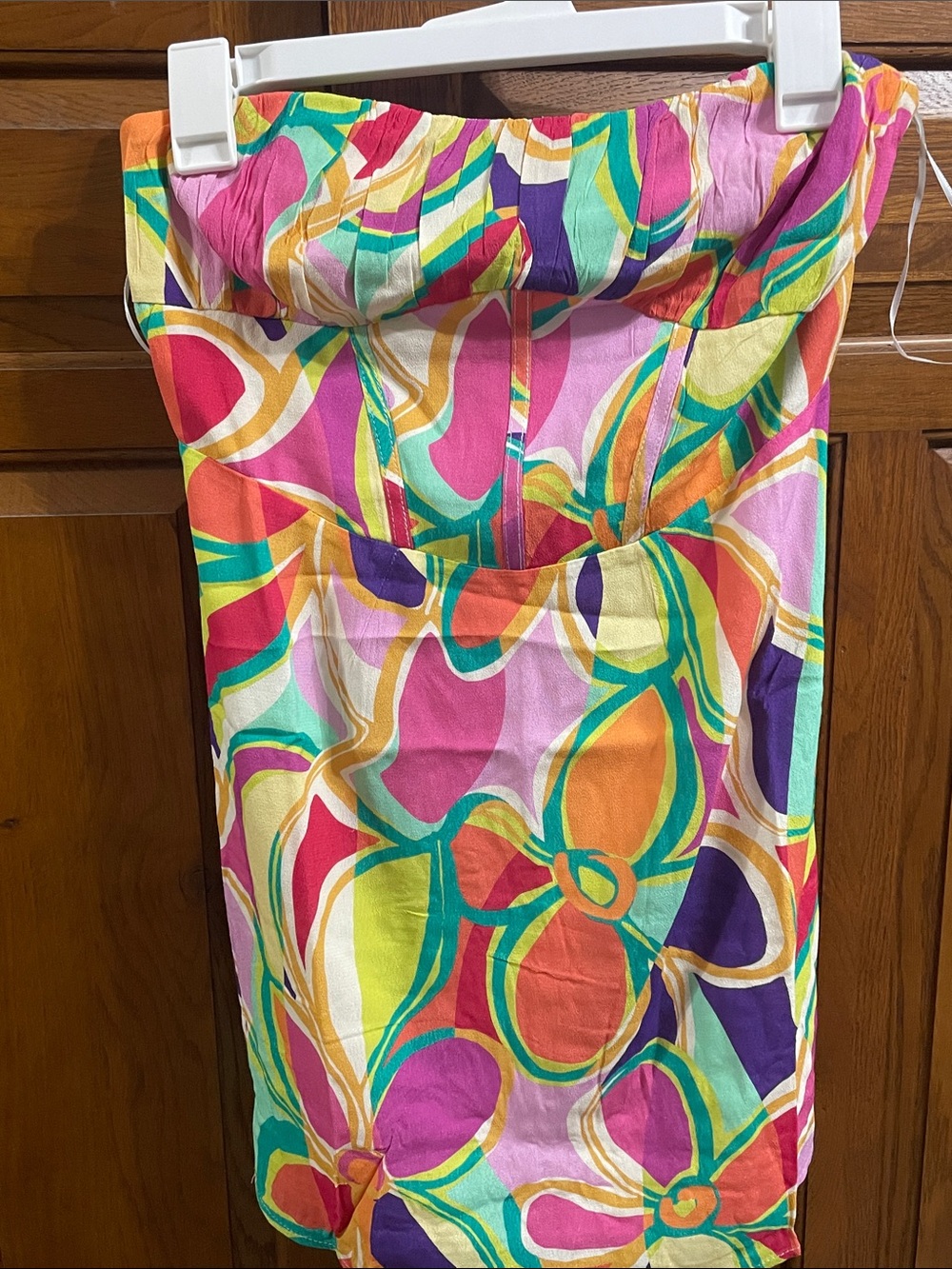 Multicolor Floral Strapless mini dress Sky to Moon Sz. M ( runs small ) New